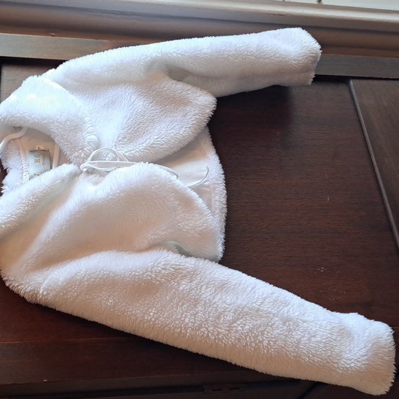 HG Princess size 4 white faux fur vintage long sleeve dress collar - Picture 4 of 5